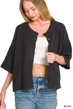 Load image into Gallery viewer, Wool Blend Half Sleeve Cardigan