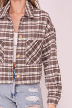 Load image into Gallery viewer, Plaid Button Front Shacket
