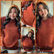 Load image into Gallery viewer, Evelyn Embossed Sweater - Corn Maze Pumpkin Spice Latte