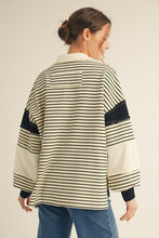 Load image into Gallery viewer, Raw Cut Edge Accent Contrast Stripe Top