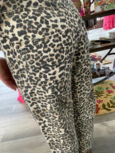 Load image into Gallery viewer, Braided Waist Belt Patch Leopard Print Pants