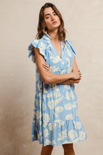 Load image into Gallery viewer, Soft Floral Printed Tiered Dress With Collar