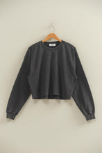 Load image into Gallery viewer, Cropped Crewneck Sweatshirt With Oversized Sleeves