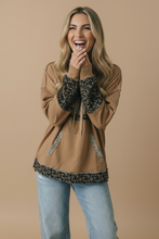 Load image into Gallery viewer, Floral Color Block Oversized Pullover Hoodie