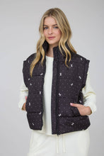 Load image into Gallery viewer, POLKA DOT BOW PATTERN ZIP-UP PUFFER VEST