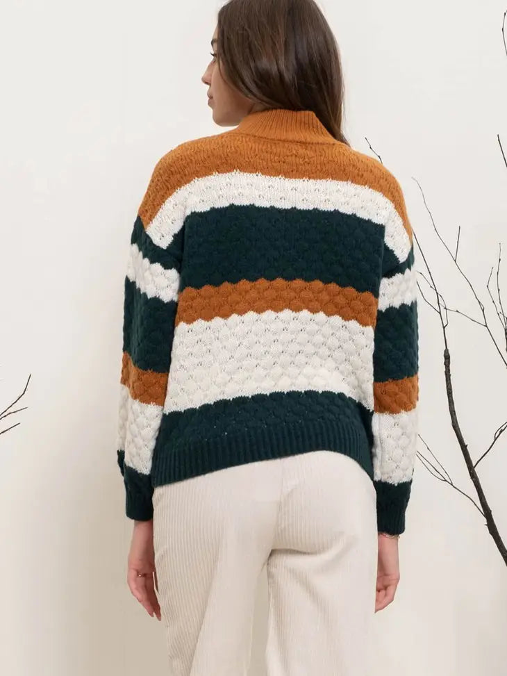 Striped Multicolor Knit Pullover Sweater
