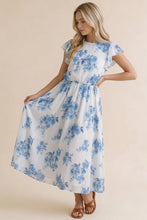 Load image into Gallery viewer, Fit And Flare Midi Floral Semi Mesh Dress