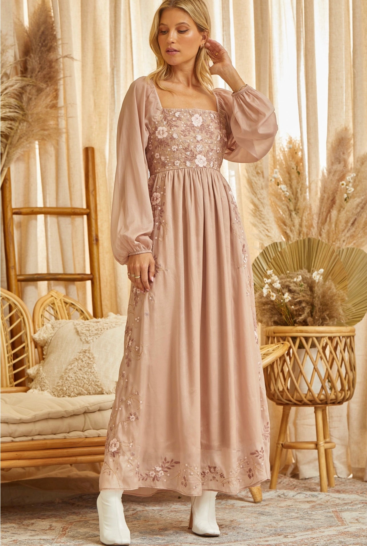 Whimsical Floral Maxi Dress