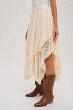 Load image into Gallery viewer, LACE TIER MIDI SKIRT