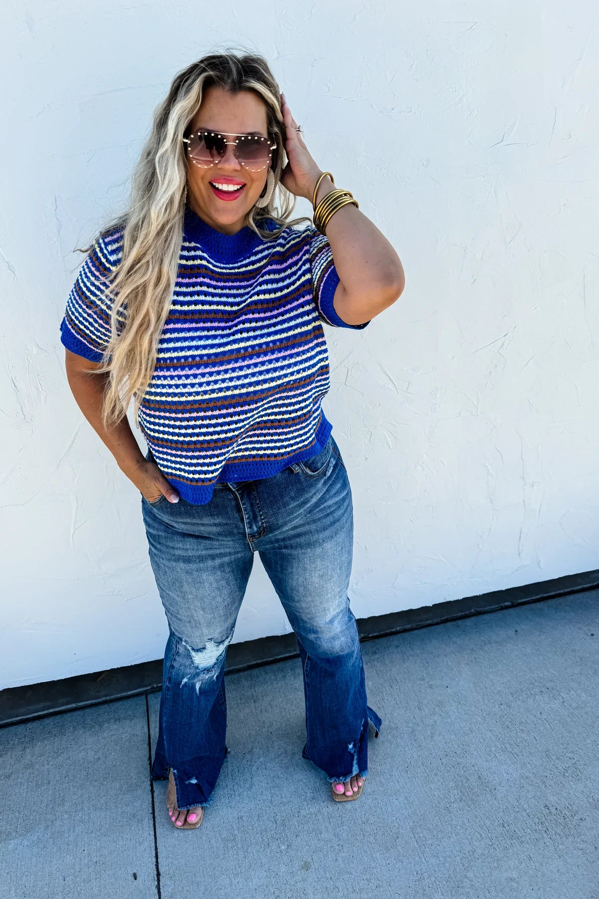 ABBY STRIPE KNIT TOP