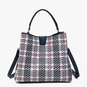 Tati Plaid Satchel w/ Inner Slip Pockets