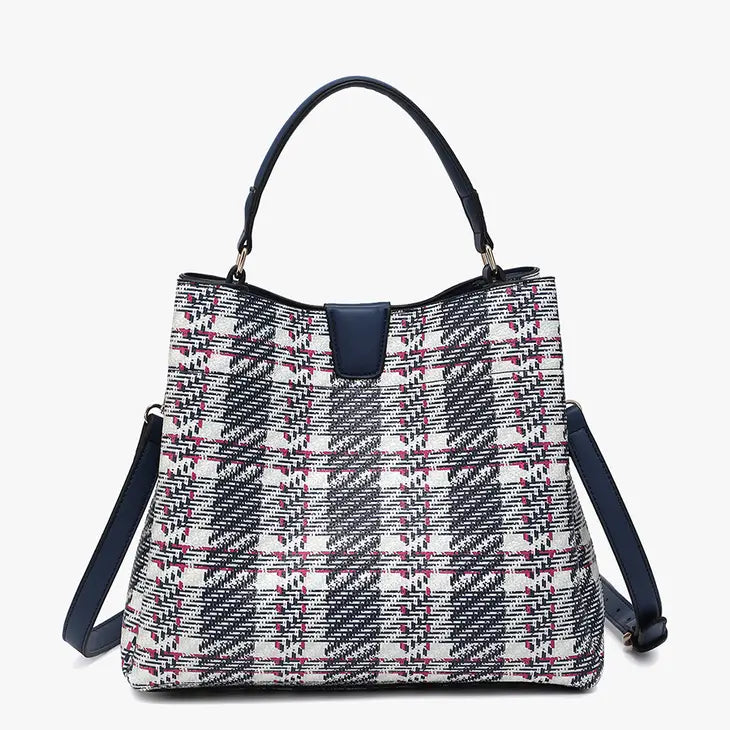 Tati Plaid Satchel w/ Inner Slip Pockets