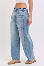 Load image into Gallery viewer, Mid-Waisted Barrel Jeans with Side Panels