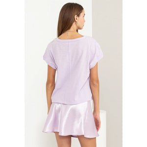 RAW Edge Detail Short Sleeve T Shirt