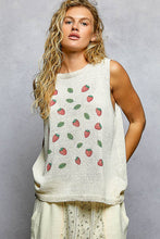 Load image into Gallery viewer, Strawberry Print Thin Sweater Sleeveless Top