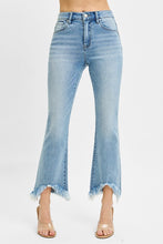 Load image into Gallery viewer, High Rise Bootcut Fray Hem Cropped Jean