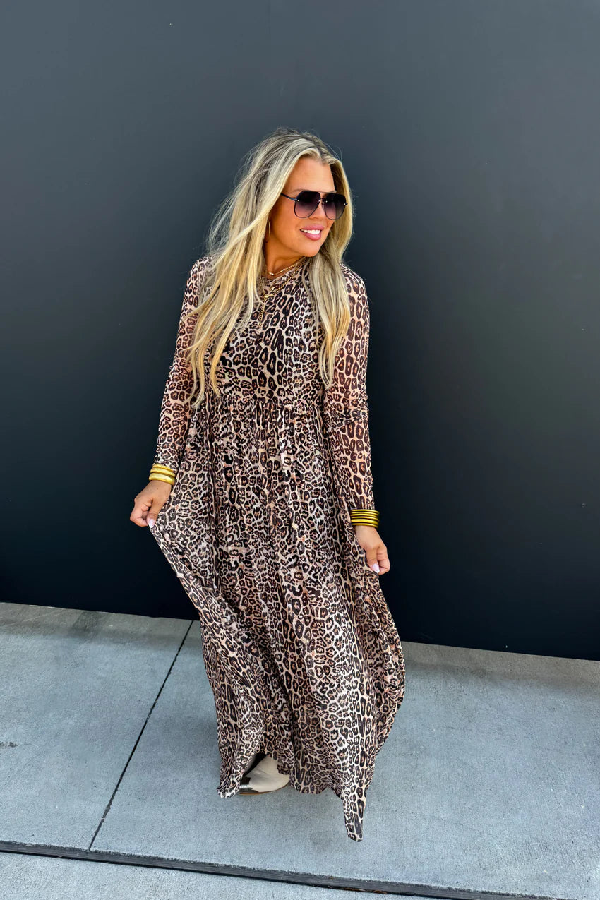 CARMEN SHEER CHEETAH DRESS – Cranberry Boutique