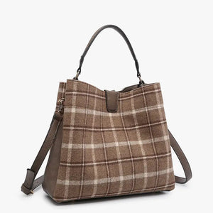 Tati Plaid Satchel w/ Inner Slip Pockets