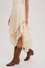Load image into Gallery viewer, LACE TIER MIDI SKIRT