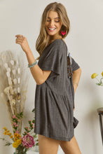 Load image into Gallery viewer, ROUND NECK OPEN BACK DRAWSTRING LOOSE FIT TOP