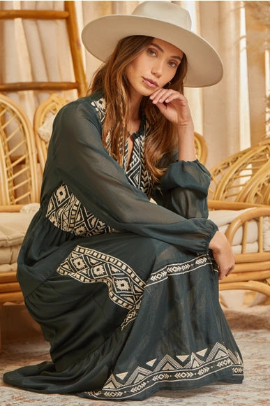 Embroidered Maxi Dress