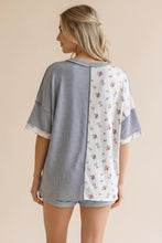 Load image into Gallery viewer, Textured Knit Floral Color Block Patchwork