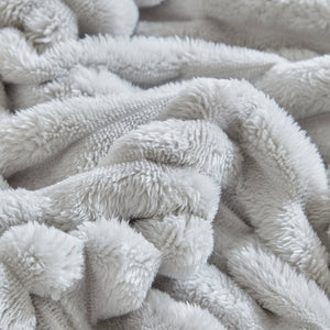 Stripe Fleece Throw – Ultra Plush Ribbed Blanket with 1.6