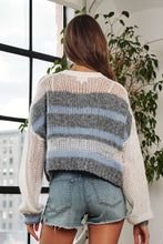 Load image into Gallery viewer, LIGHTWEIGHT FABRIC MIX SWEATER TOP