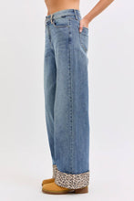 Load image into Gallery viewer, Mid Rise Wide Leg with Leopard Cuff