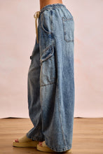 Load image into Gallery viewer, Baggy Barrel Denim Pants With Cargo Pockets