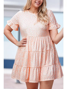 Leopard Print Tiered Ruffled Dress
