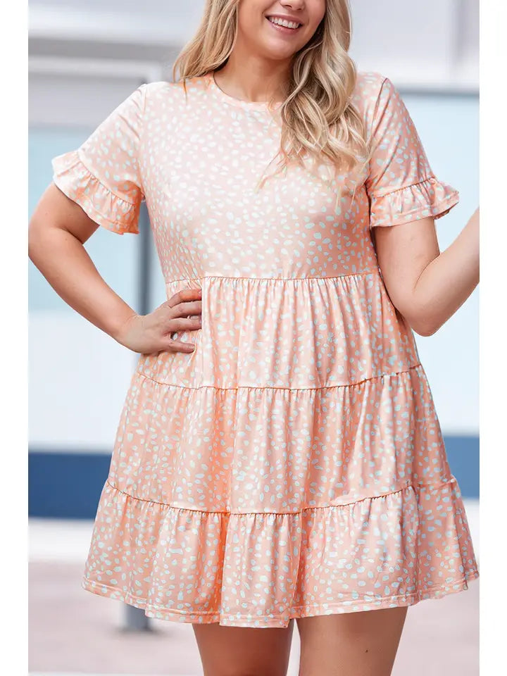 Leopard Print Tiered Ruffled Dress