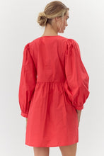 Load image into Gallery viewer, Solid Bow Ties Neck Baby Doll Dress