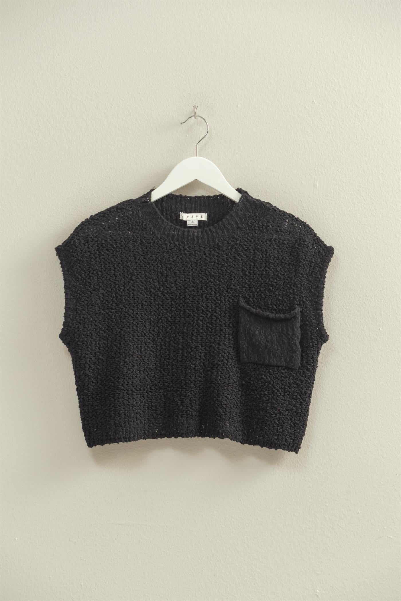 Pocket Detail Sweater Top