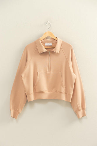 Scuba Half Zip-up High Neck Collar Sweatshirt