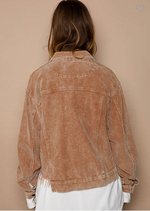 Vintage corduroy jacket with raw edge detail