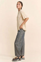Load image into Gallery viewer, Braided Seam Detail Drop Shoulder Tee