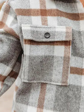 Load image into Gallery viewer, Khaki Plaid Button Flannel Shirt Jacket