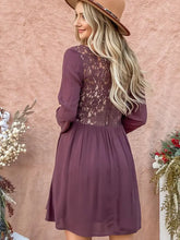Load image into Gallery viewer, Back Lace Button Down Detail Bell Sleeve Dress