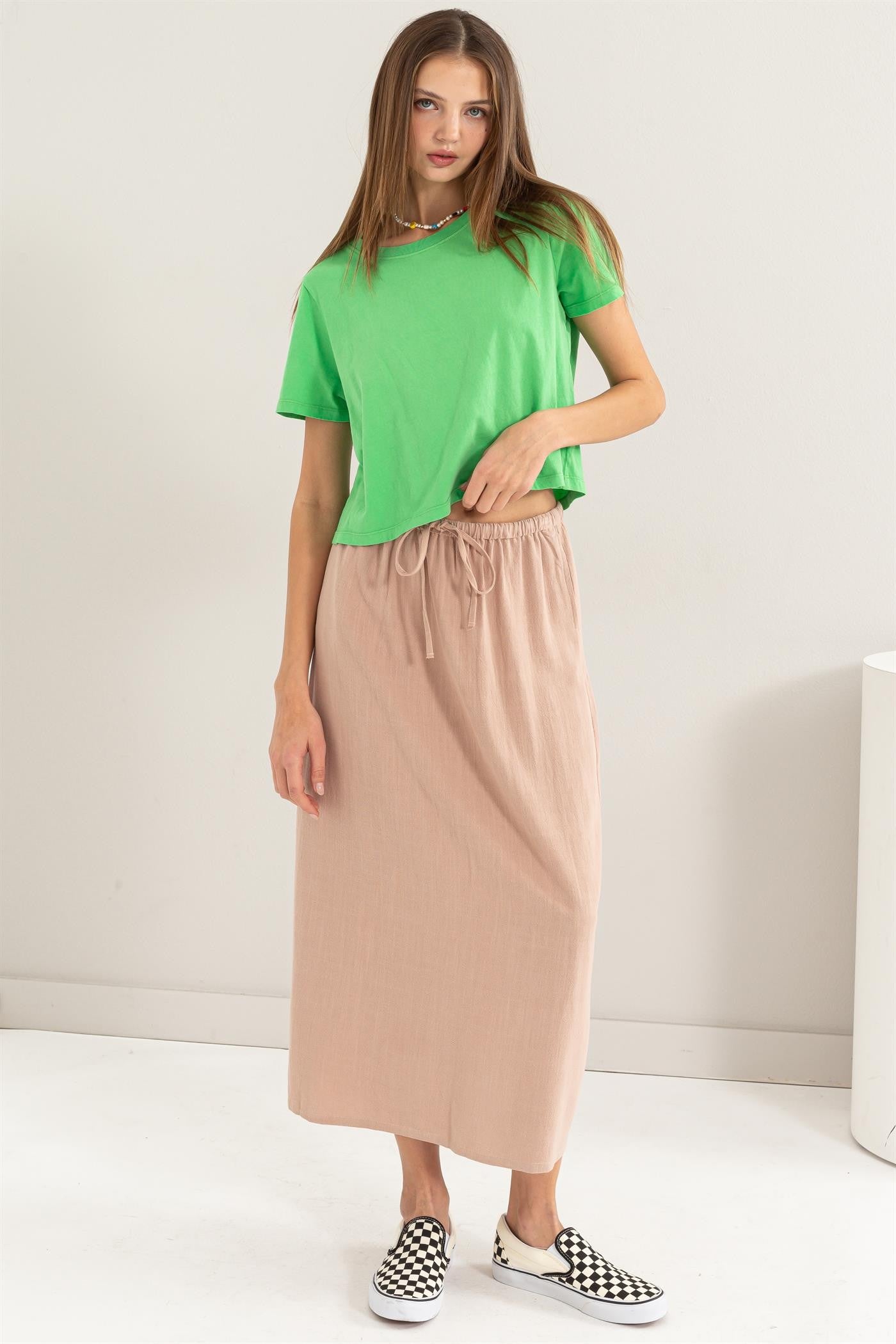 Linen Midi Skirt