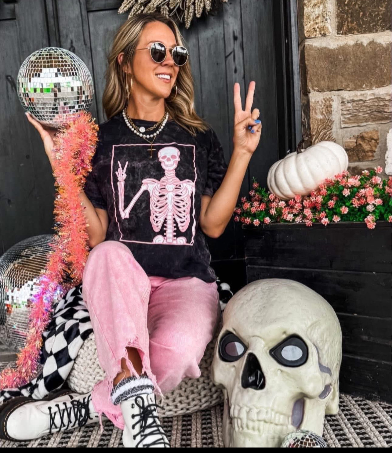 PEACE SKELLY MINERAL WASH TEE