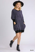 Load image into Gallery viewer, Round Neck 3/4 Sleeve Sweater Dress with Pockets and Ribbed Hem