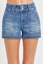 Load image into Gallery viewer, High Rise Patched Front Pocket Shorts