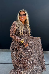 CARMEN SHEER CHEETAH DRESS