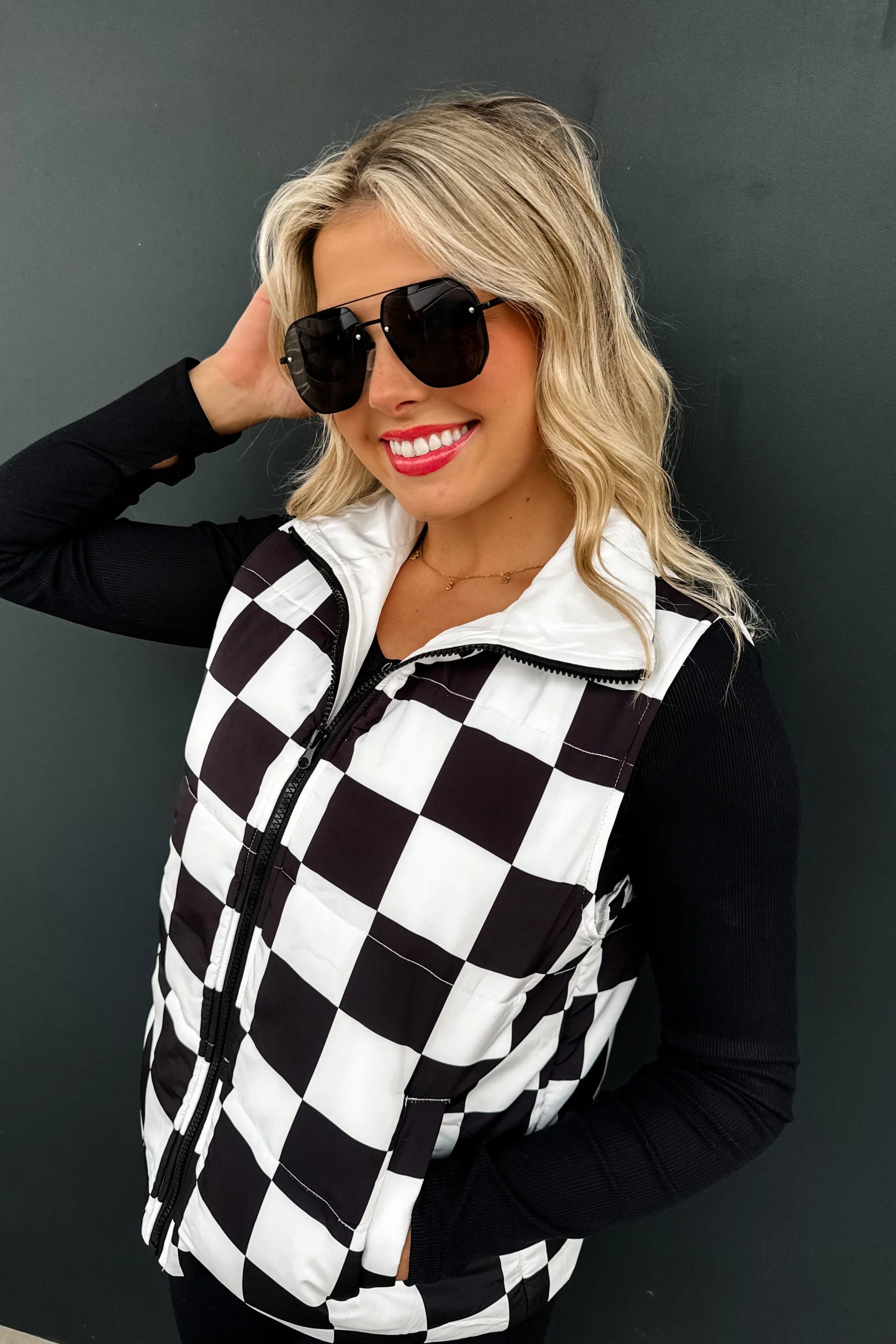 CHECKER PUFFER VEST – Cranberry Boutique