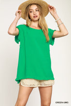 Load image into Gallery viewer, Linen Ruffle Fringe Edges Top