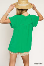 Load image into Gallery viewer, Linen Ruffle Fringe Edges Top