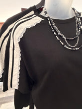 Load image into Gallery viewer, French Terry Side Lace Detail Short Sleeves Top
