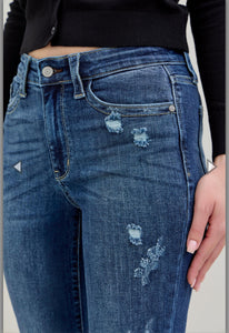 Mid Rise Hand Sand &amp; Destroy Bootcut-Judy Blue