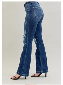 Mid Rise Hand Sand &amp; Destroy Bootcut-Judy Blue